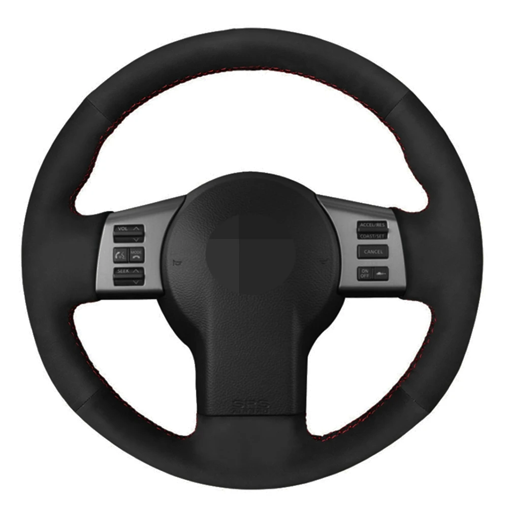 Чехол рулевого колеса автомобиля ручной работы черная замша из натуральной кожи