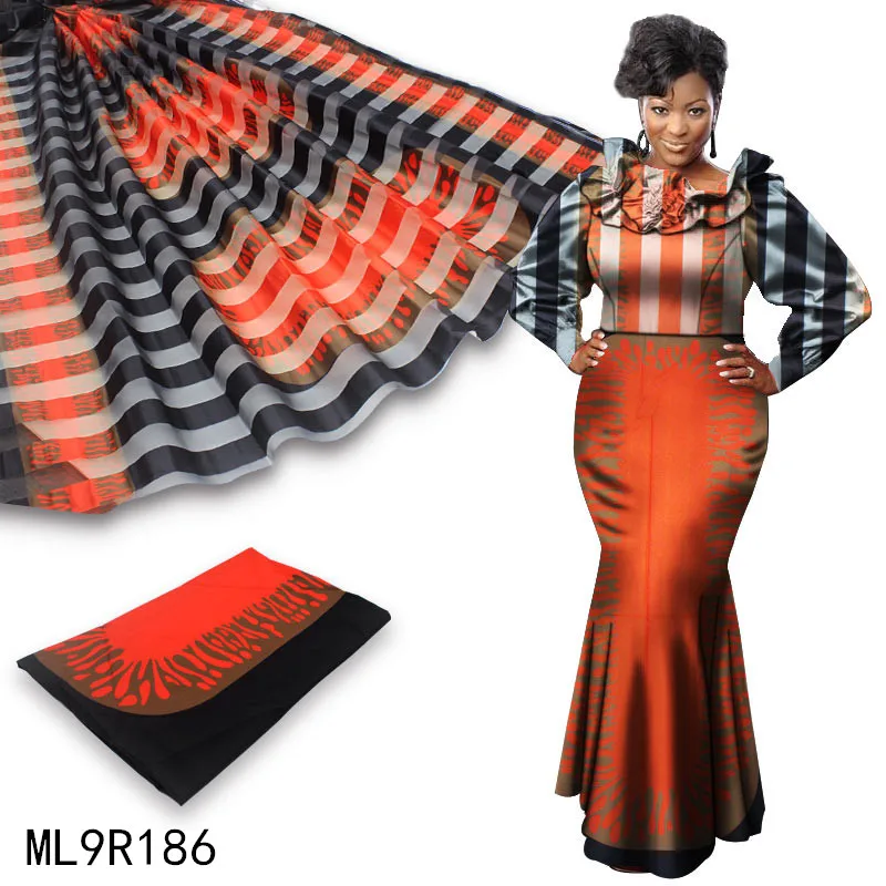 

BEAUTIFICAL African Wax Design Ribbon Organza Fabric Printed Silk Satin Wax 6 Yards Per Lot ML9R181-ML9R200