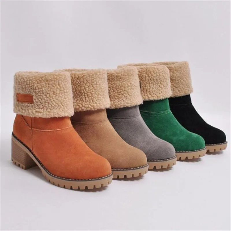 

Plus size winter new boots women's middle tube two wear warm snow boots women platform sneakers womens shoes winter boots women