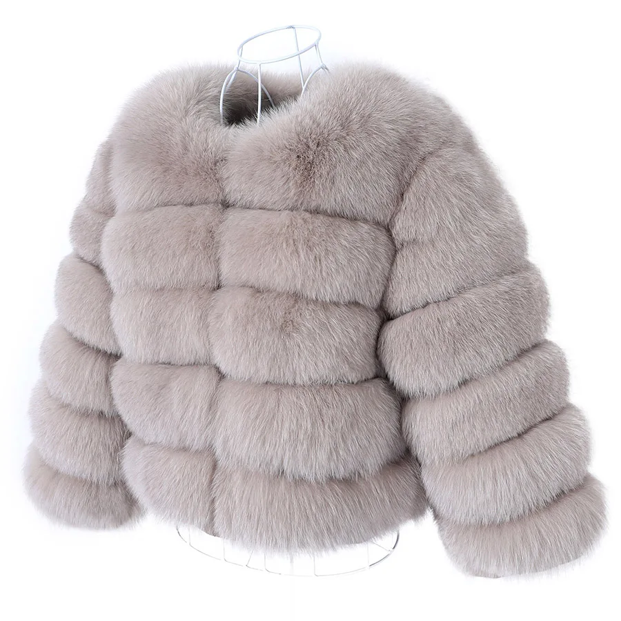 

Real fox fur coat women's jackets winter natural fur fashion short jacket luxury leather Women coat