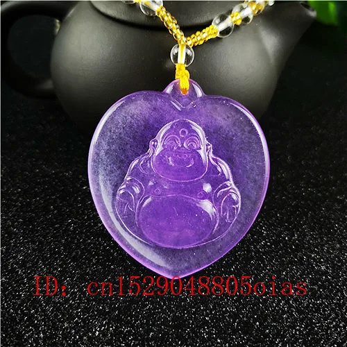 Натуральный фиолетовый изумруд Maitreya нефритовый кулон бусы ожерелье Jadeite