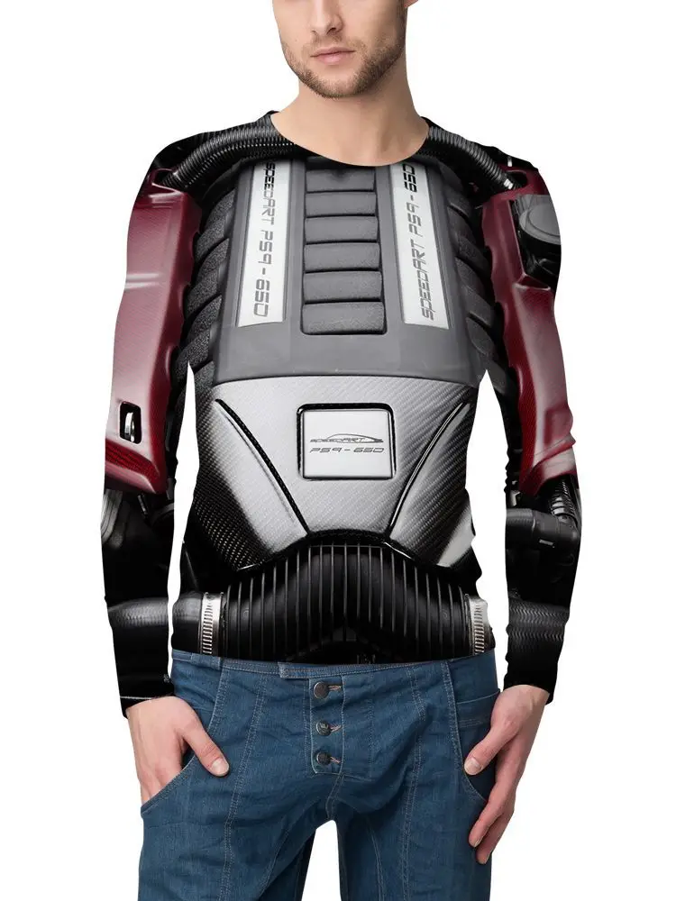 Свитшот мужской оверсайз с длинным рукавом и 3D-принтом | Мужская одежда