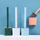 Щетка для унитаза, Водонепроницаемая силиконовая щетка для унитаза с плоской головкой, гибкая щетка из мягкой щетины с быстросохнущим держателем, новый продукт