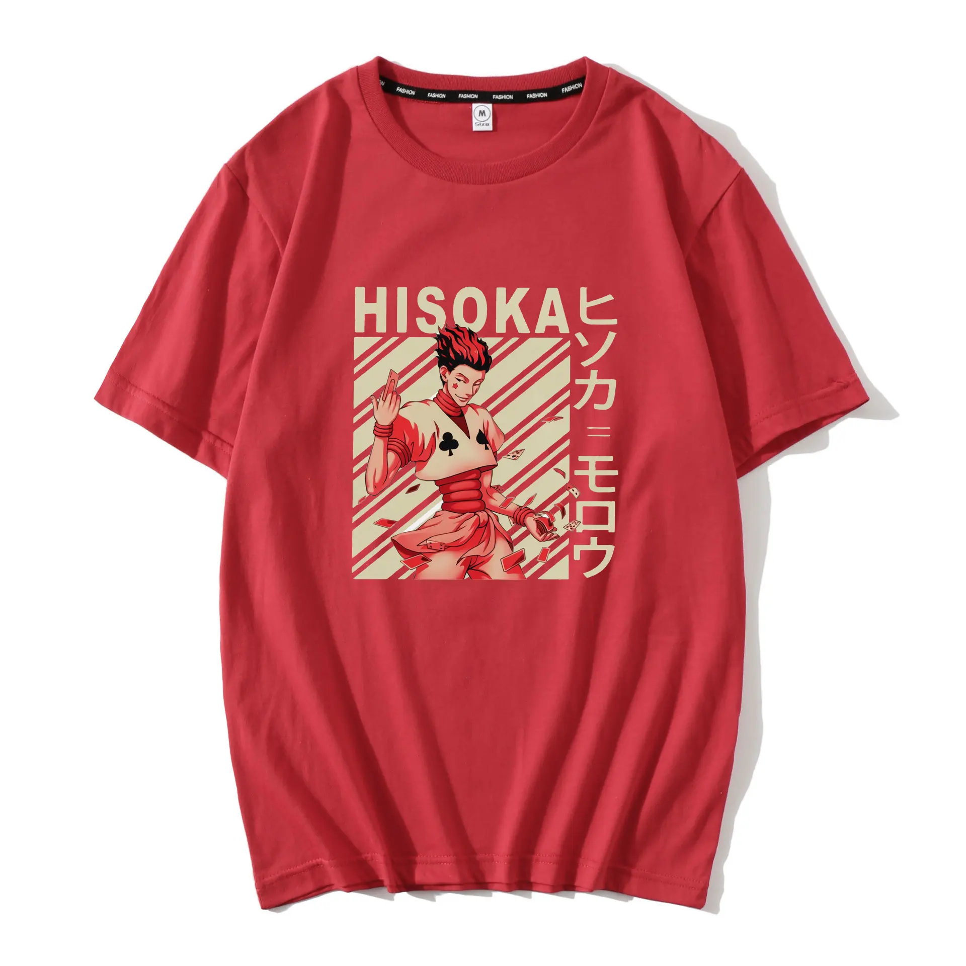 

Manga HxH Hisoka Morow T Shirt Men Pure Cotton Urban T-shirt O-neck Short Sleeved Japan Anime Hunter x Hunter Tee Fitted Apparel