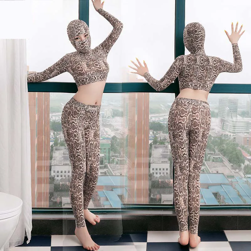 Женский комплект 2 шт. питон змея игровой костюм для косплея танцы на пилоне