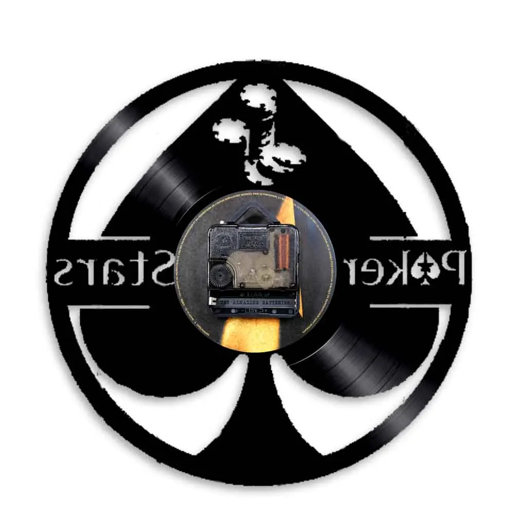 Виниловые часы на стену для игры в покер 5 звезд | Дом и сад