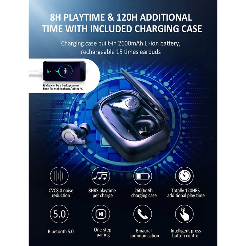 F8 Bluetooth 5 0 наушники TWS беспроводные HD Стерео шумоподавление спортивные для всех