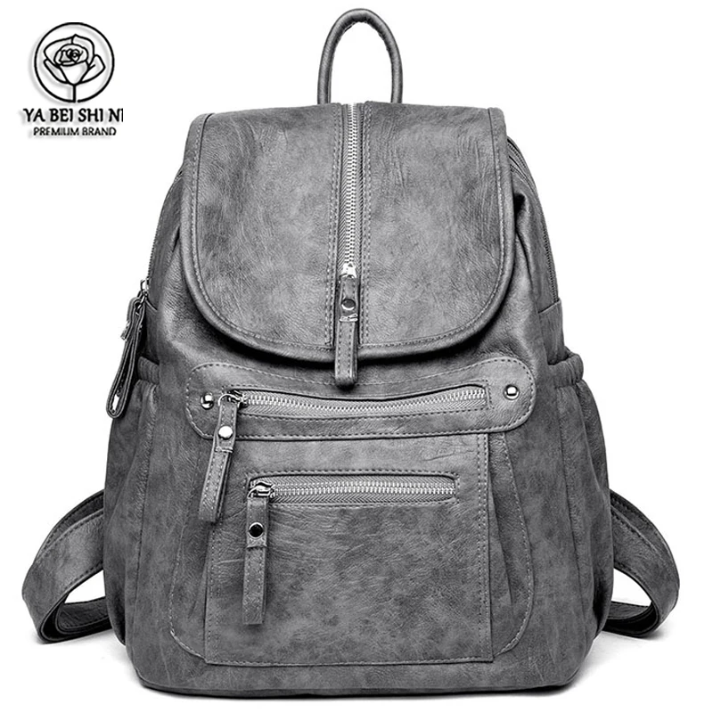 Женский кожаный рюкзак высокого качества Sac Dos mochila mujer школьный для девочек