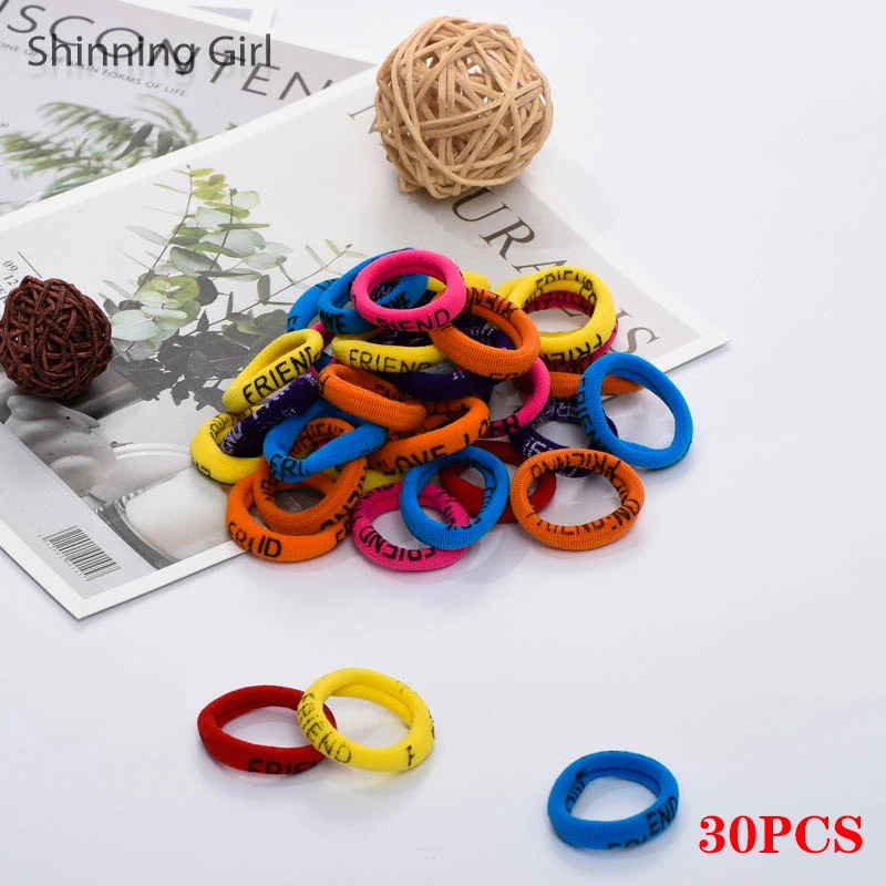LoveColorful-30pcs 30 шт./50 шт., бесшовная Детская резинка для волос для девочек, эластичная резинка для волос, резинка для головы, держатель для волос, аксессуары для волос для детей - Окраска металла: LoveColorful-30pcs