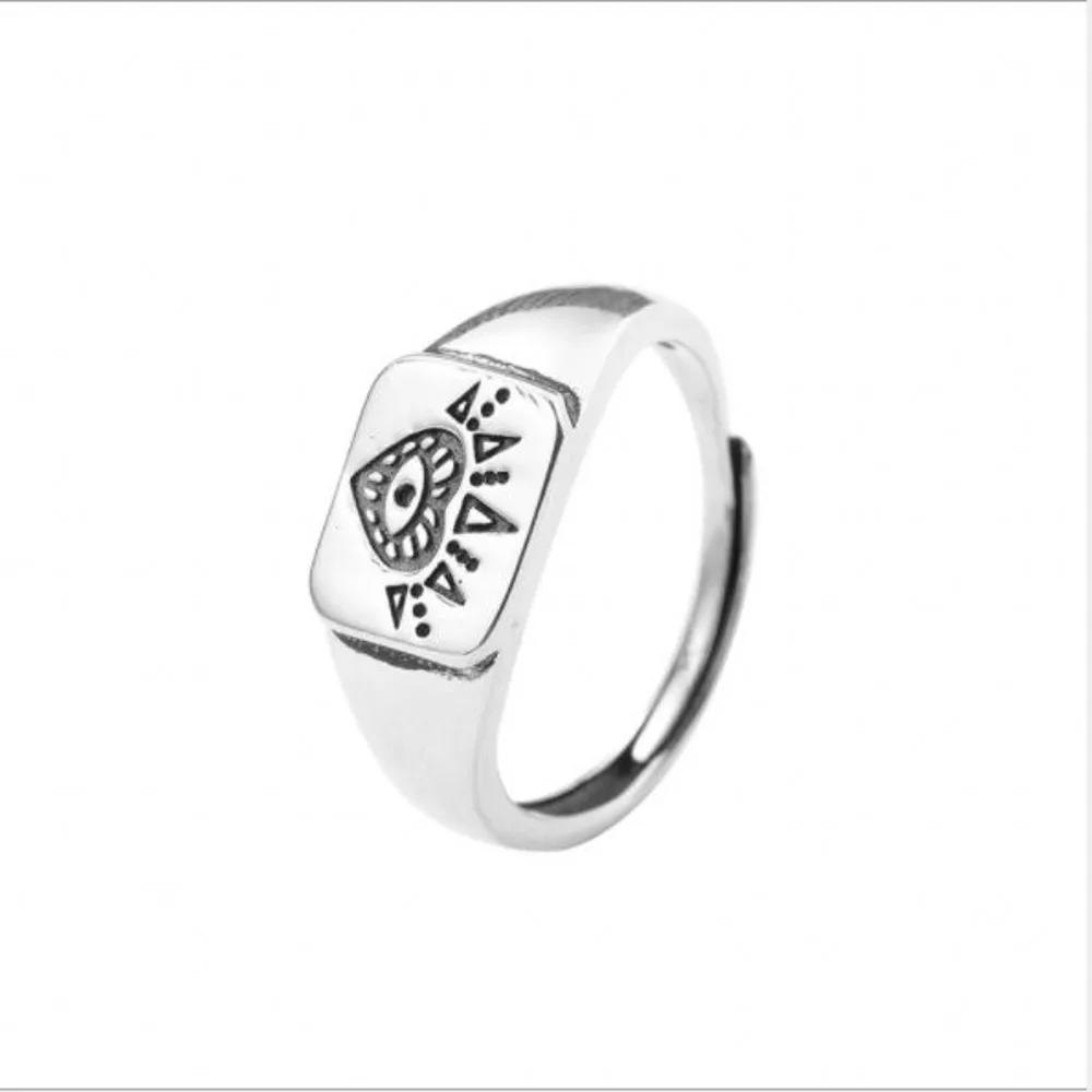 2019 new 100% real s925 pure silver ring for female old Thai trend heart-shaped pattern 925 woman's | Украшения и аксессуары