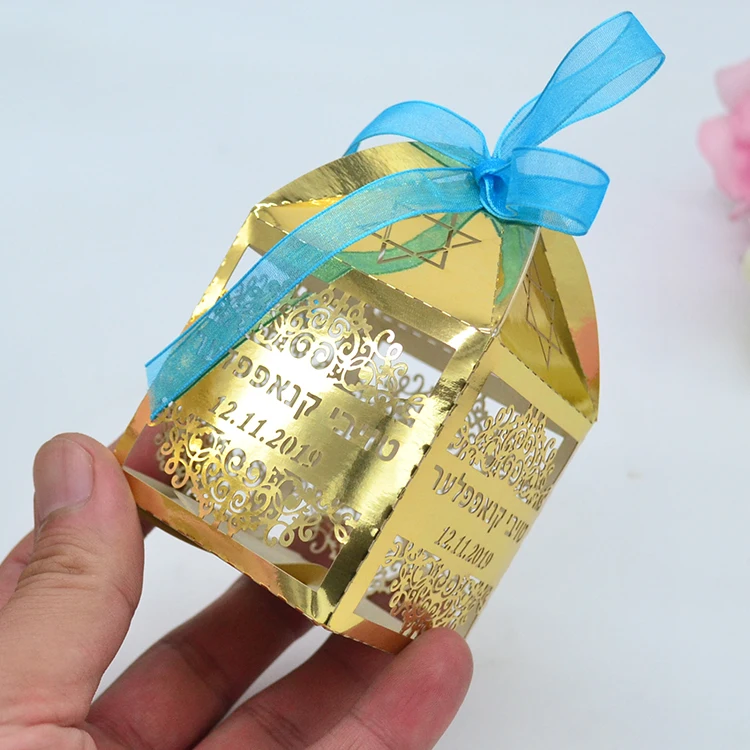 На заказ иврит Иудейская лазерная резка бар Mitzvah вечерние подарочная коробка