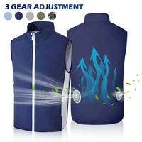 summer cooling vest with fans air conditioning clothing 3 gear adjustable 4500h life waterproof hiking vest for camping running