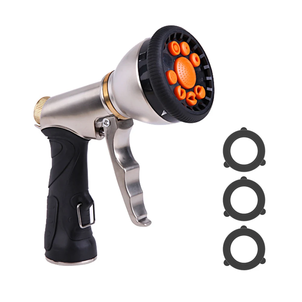 Новое металлическое триггерное сопло для садовой воды 9 функций с передним