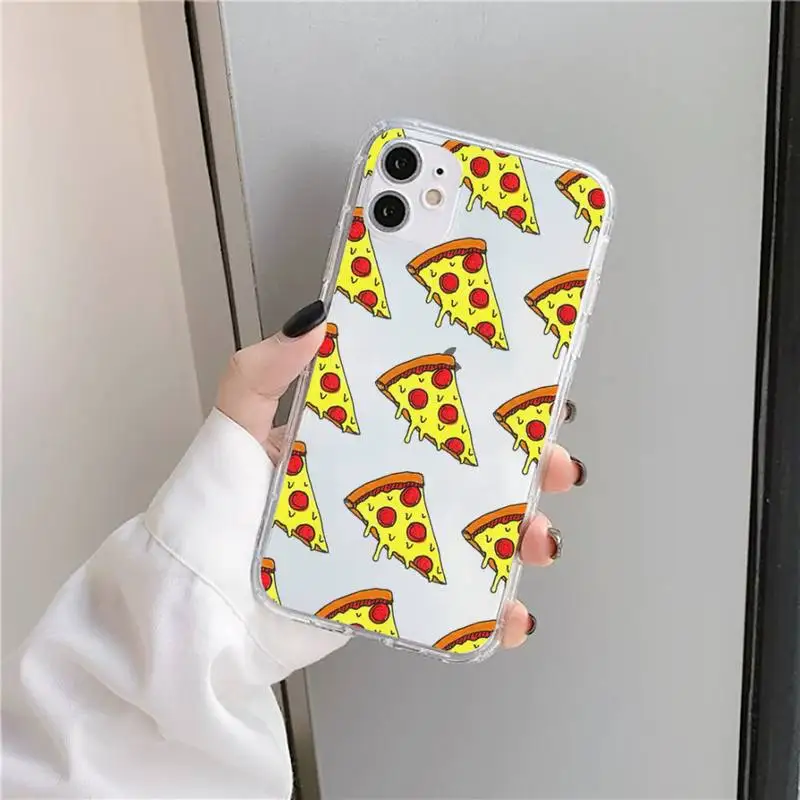 

Delicious Pizza food Hamburger Phone Case Transparent soft For iphone 5 5s 5c se 6 6s 7 8 11 12 plus mini x xs xr pro max
