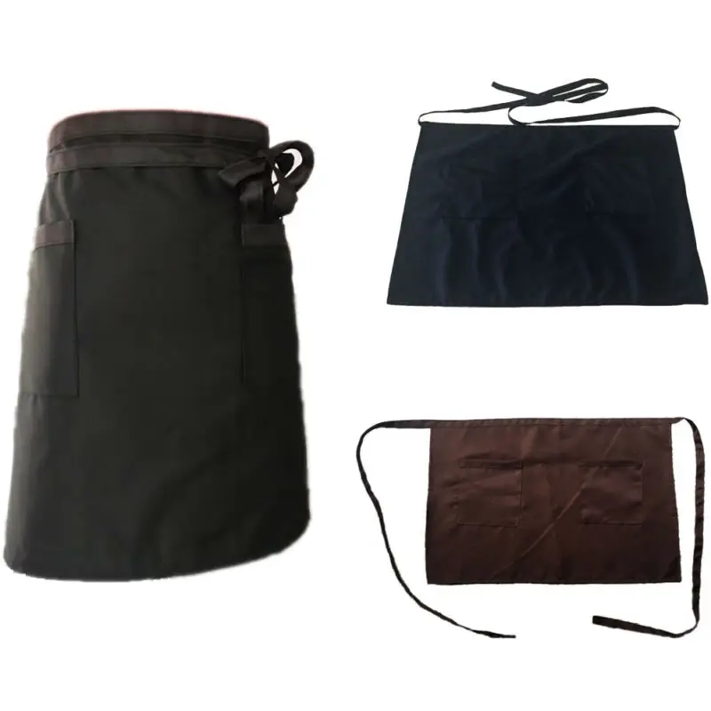 Унисекс шеф-поваров талия карманный фартук для бистро официантка бариста бара