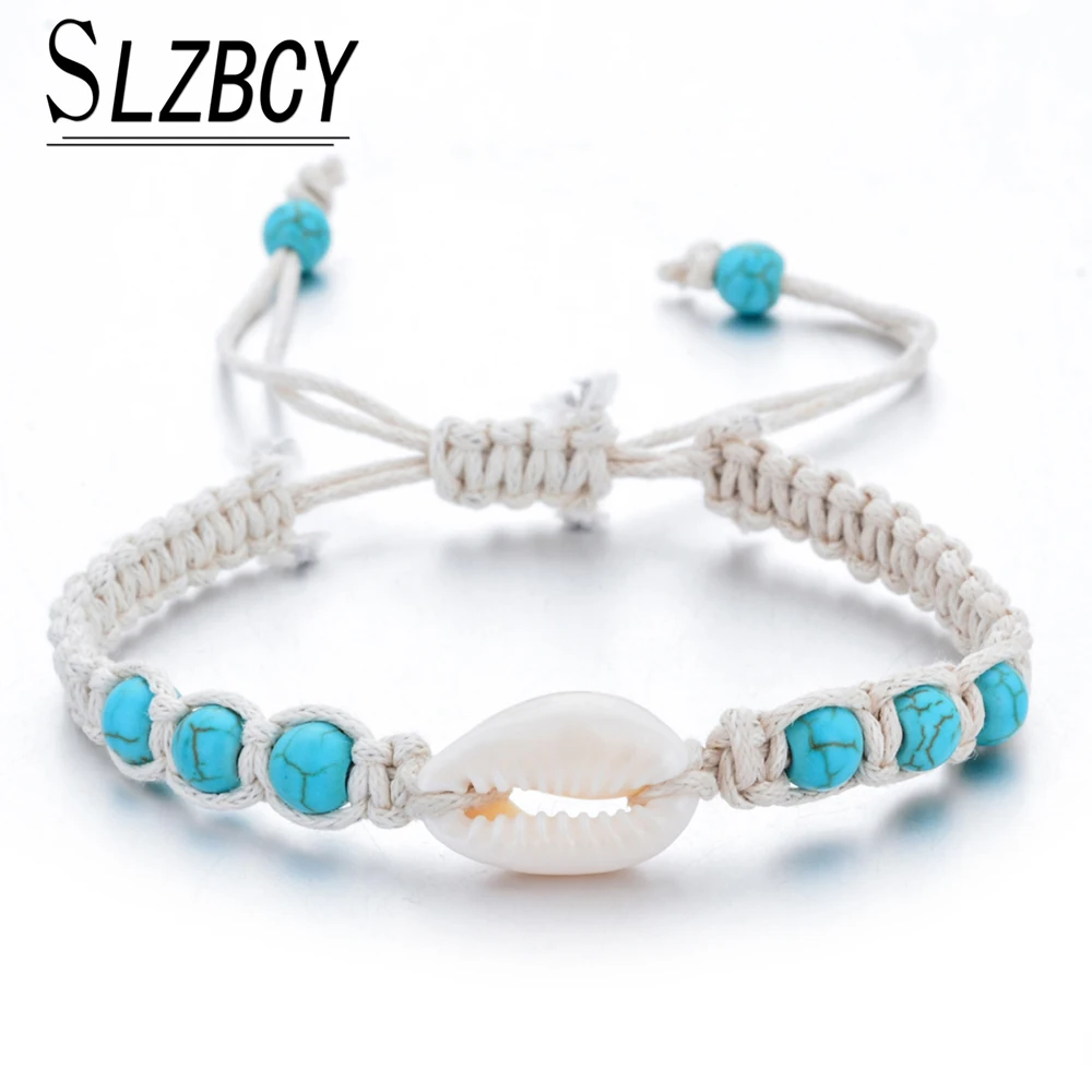 Женские плетеные браслеты с камнем регулируемые ручной работы в богемском стиле