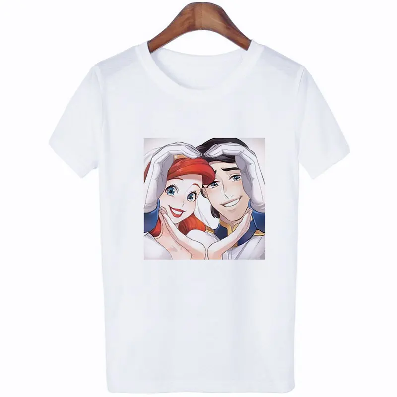 WTQ0788 Женские летние топы Harajuku модная футболка для отдыха для принца и принцессы Aladdin Футболка тонкая секция друзья футболка в стиле tumblr - Цвет: WTQ0788