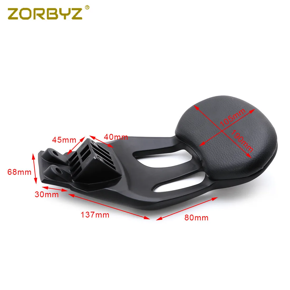 Черная задняя спинка пассажира ZORBYZ из искусственной кожи для мотоцикла Benelli 502c