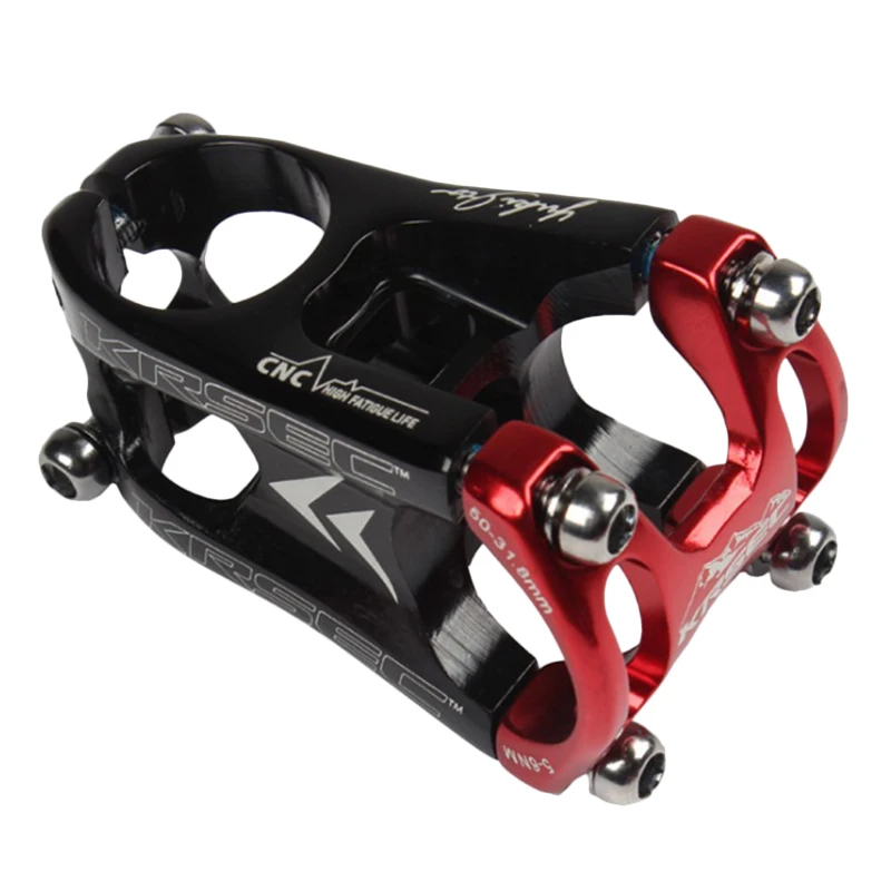 

KRSEC CNC Aluminum Short Stem 50mm MTB XC AM Bike Bicycle Handlebar Stem 28.6*31.8mm Ultra-light Bike Stem Cycling Accessories