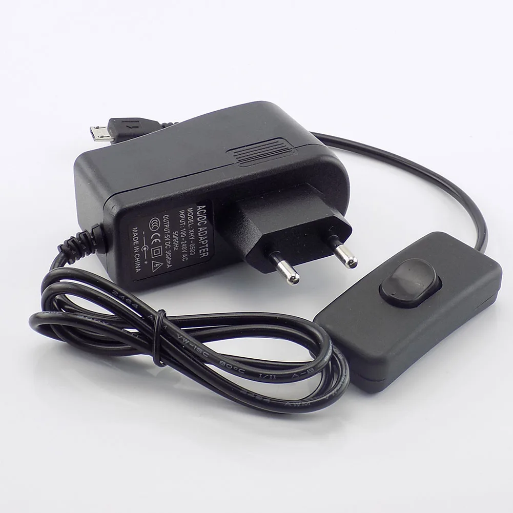 Адаптер питания Micro USB переменного тока в постоянный ток 5 В 3 А 3000 мА зарядное