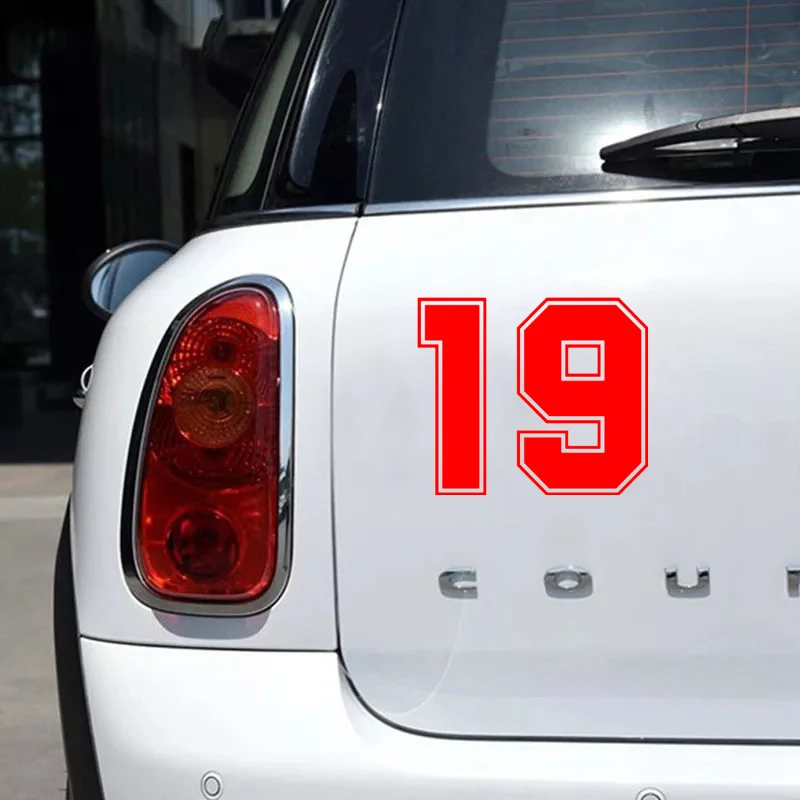 CK3231# Various Sizes Racing Number 19 funny car sticker vinyl decal waterproof auto stickers white / black for bumper | Автомобили и