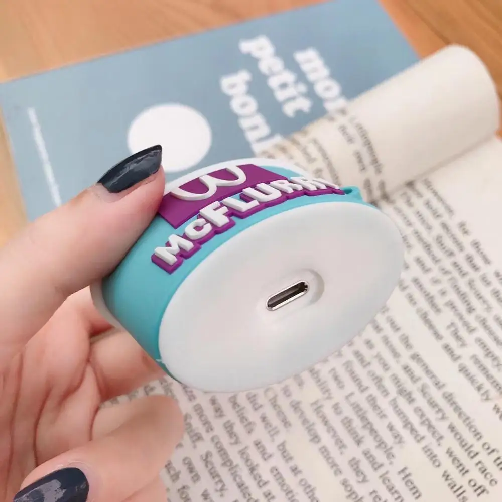 Роскошный милый 3D Lce Cream McFlurry Забавный силиконовый мягкий чехол для гарнитуры Apple