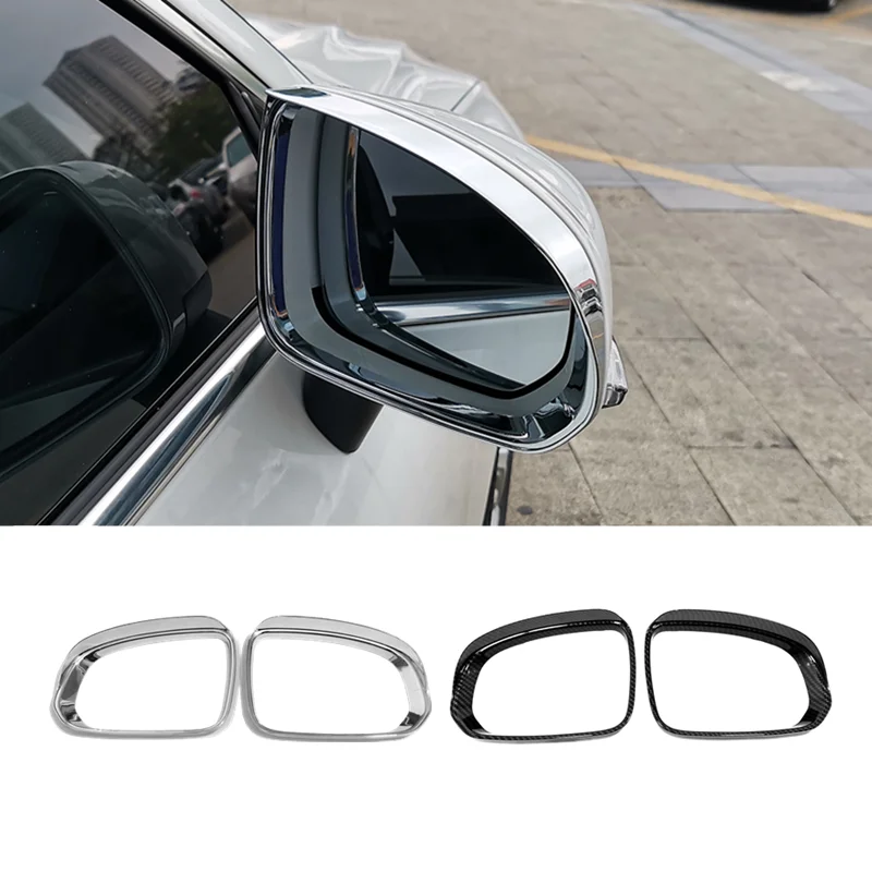 

For Volvo XC60 2017 2018 2019 Accessories Car rearview mirror block rain eyebrow decoration Cover Trim ABS Chrome /Carbon 2 pcs