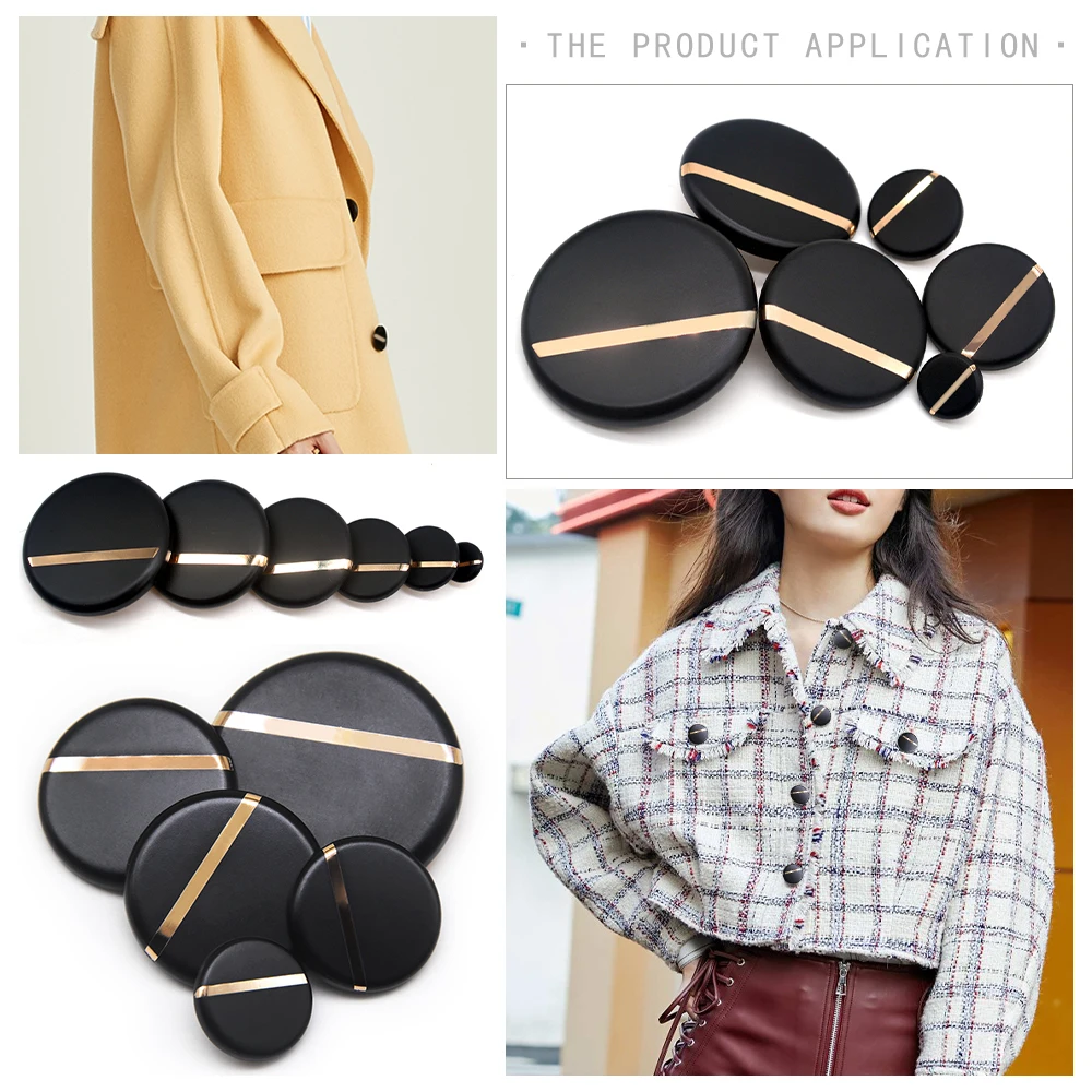New fashion classic 30mm 40mm big decorative sewing buttons high quality plane black buttons for shirt overcoat accessory DIY images - 6