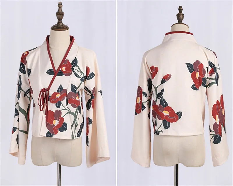

Camellia hanfu girl oriental retro han element and style Skirt ancient style Women's Two Piece Suit 181A