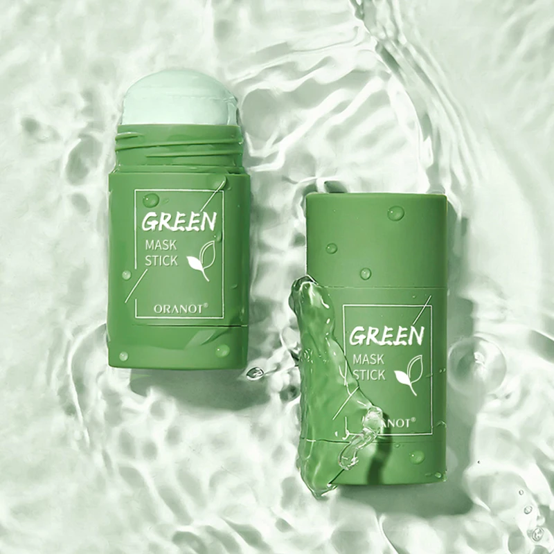 Green Mask Stick Tea Mud Oil Control Eggplant Acne Clearing Solid Cleansing Blackhead Fine Pores TSLM1 |