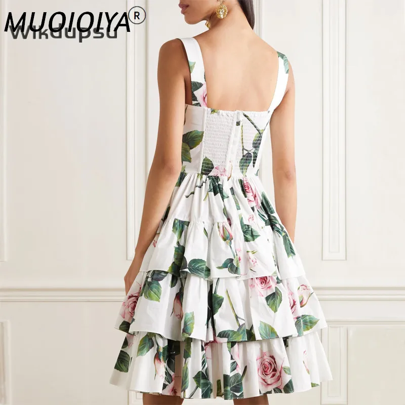 

Женское платье с цветочным принтом, летнее ТРАПЕЦИЕВИДНОЕ ПЛАТЬЕ средней длины на бретелях-спагетти без бретелей, дизайнерское Повседневн...