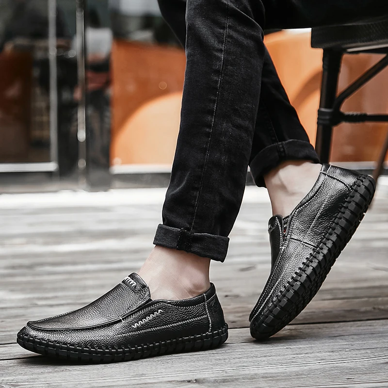 

Big Size 38-47 Leather Men Loafers Mens Driving Shoes Designer Penny Loafers Slip On Moccasins Shoes Casual Male Flats Zapatos