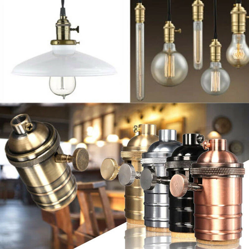 

E27 Screw Retro Vintage Copper Lamp Pendant Lights Bulbs Holder Socket 250V 250W Home J8