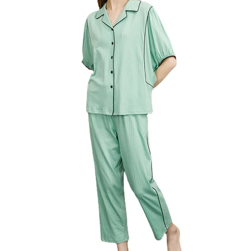 

Женские пижамы, хлопковые пижамы, женская одежда для отдыха, одежда для сна, пижама, женская одежда с пышными рукавами, женская рубашка, вяза...