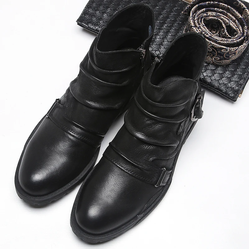 ZFTL новые мужские повседневные ботинки мартинсы из натуральной кожи ручной