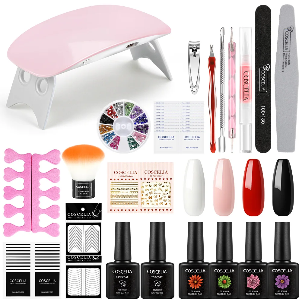 

COSCELIA Nail Gel Set and Nail Lamp Dryer Soak Off Nail Polish Varnish Kit Manicure Tools Set Nails Art Decorations Nail Kits