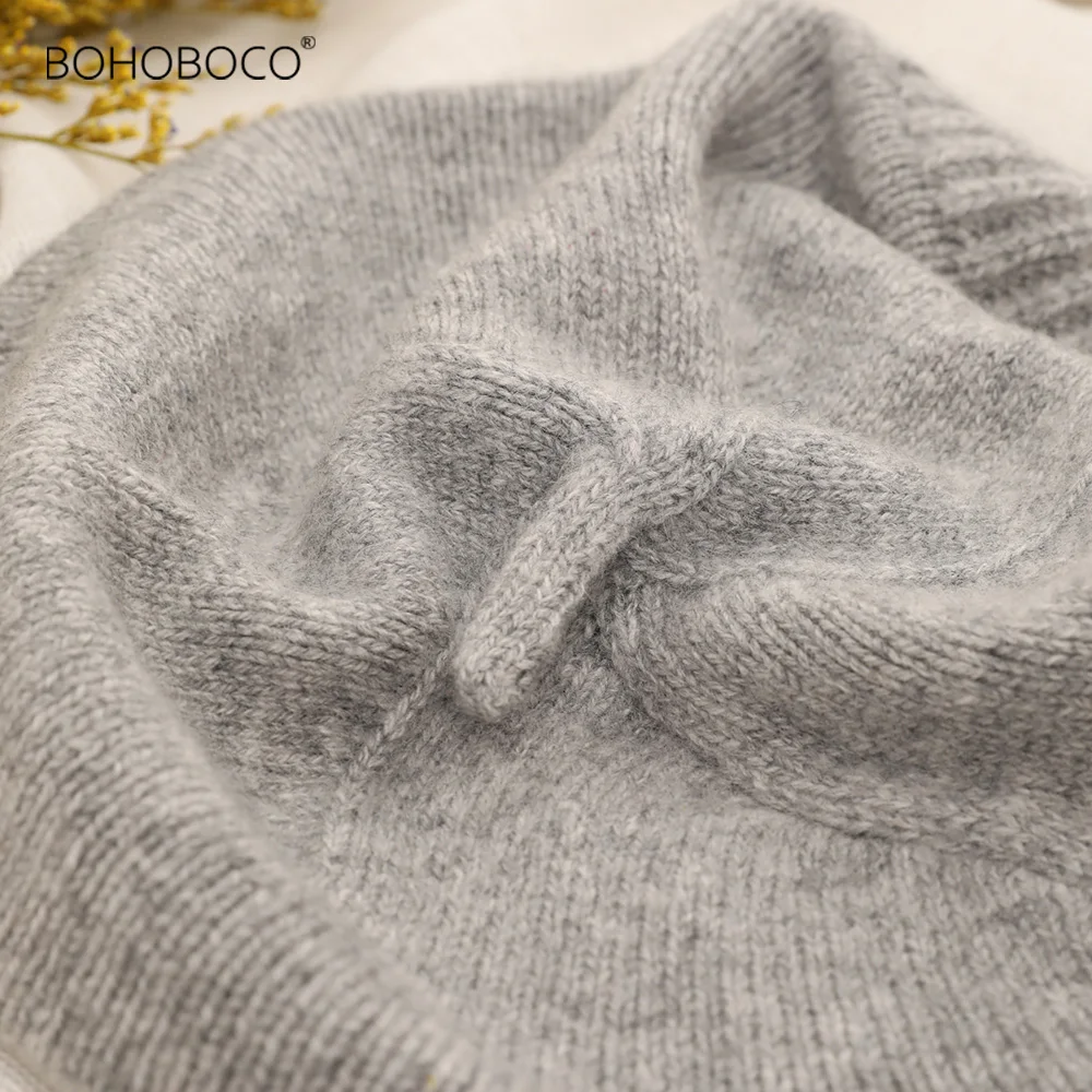 Однотонная Повседневная винтажная Женская шапка берет простая шерстяной Теплый