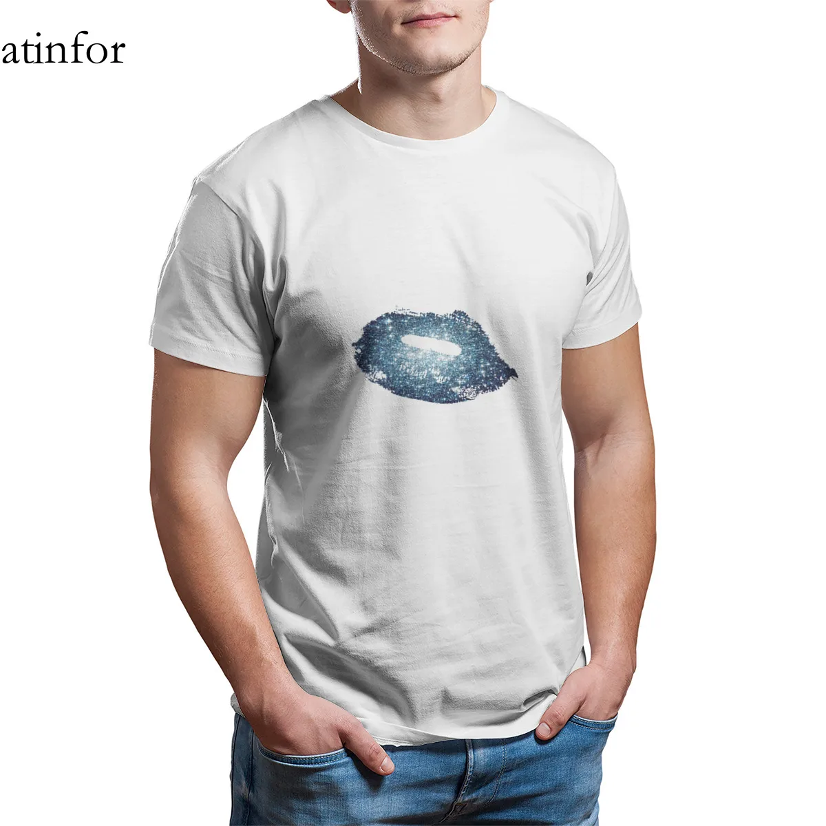 Губ Galaxy поцелуй Футболка в винтажном стиле оптовая продажа одежда панк больших