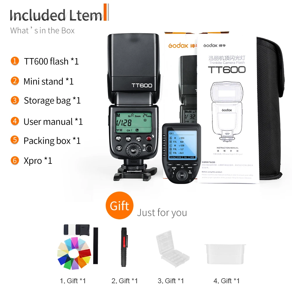 Беспроводная вспышка Godox TT600 2 4G GN60 Master/Slave Вспышка Speedlite с триггером Xpro для Canon Nikon