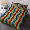 BlessLiving Fist Duvet Cover Set Rainbow Color Bedding Set Striped Bedlinen Realistic Style Bed Cover Colorful Juego De Cama 1
