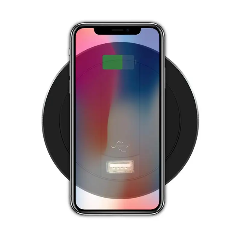 universal wireless qi charger furniture office table mounted quick charging pad with usb port for smart phones white free global shipping