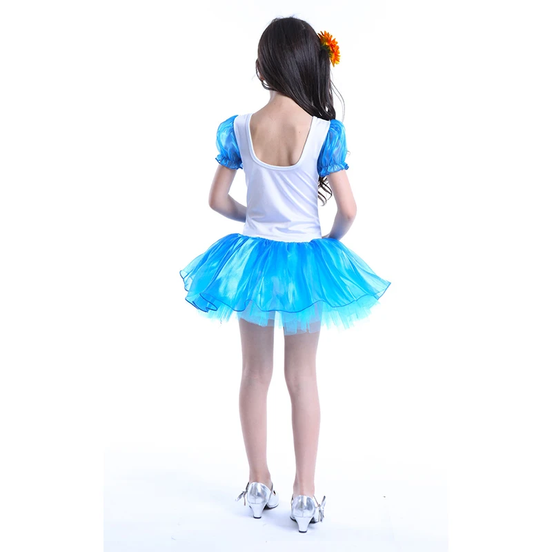 Детское балетное платье для девочек голубой сиамский костюм пачка с русалочкой