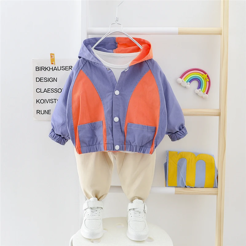 HYLKIDHUOSE Baby Girls Boys Clothing Sets 2020 Spring Kids Patchwork Coats Pants Toddler Infant Casual Clothes Children | Детская одежда