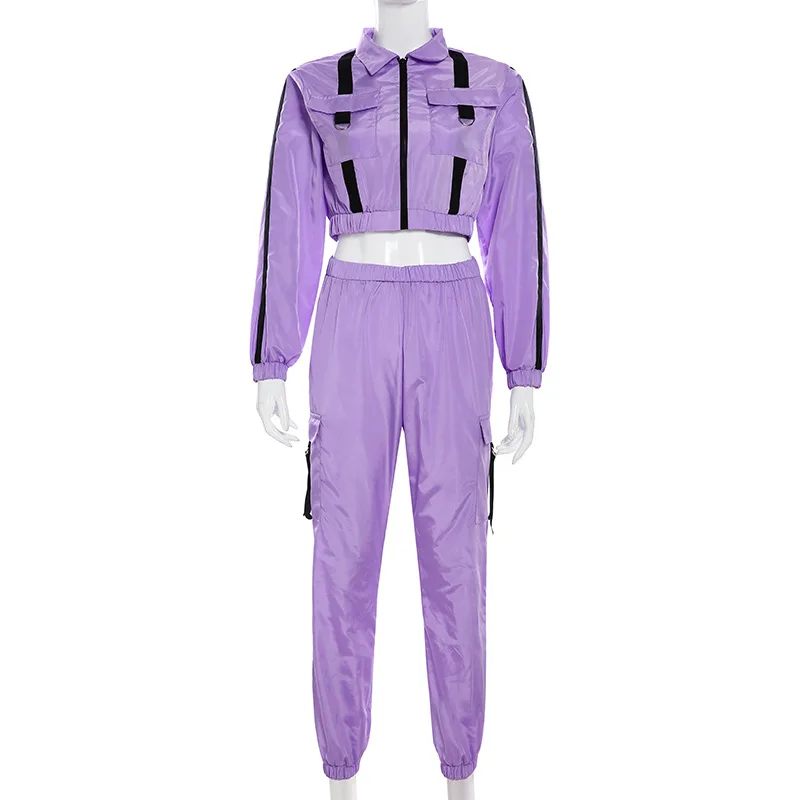 Классная Одежда для девочек уличная укороченный жакет и брюки cago из двух