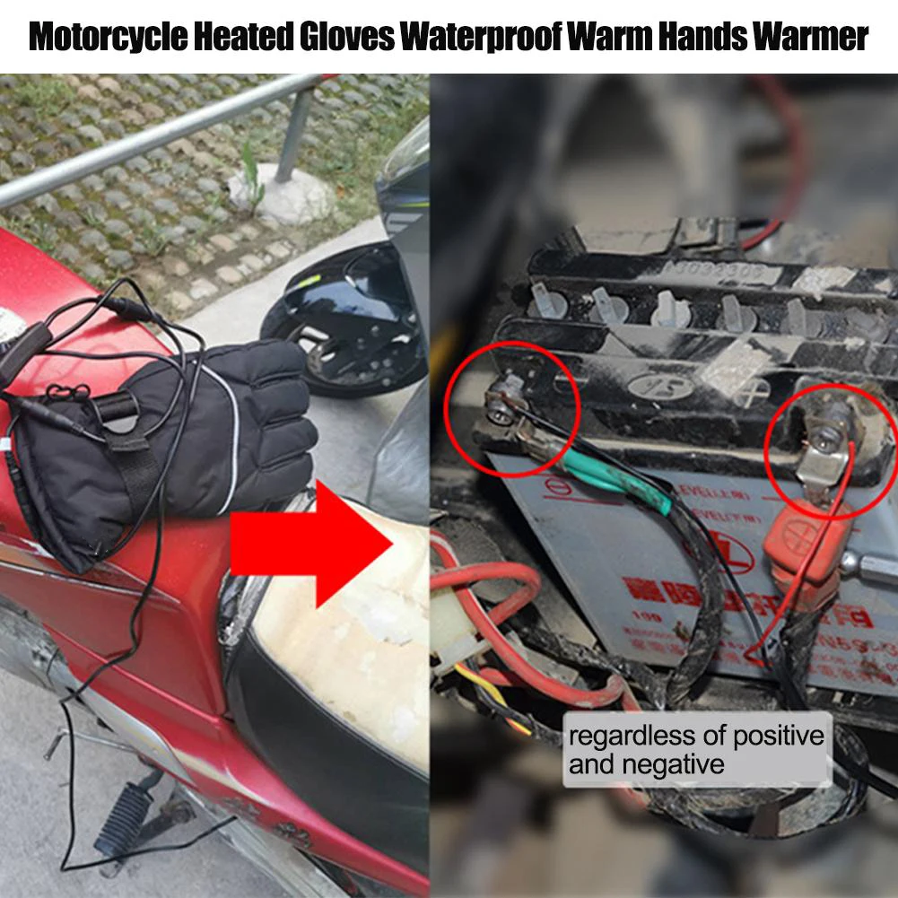 

Motorcycle Heated Gloves Waterproof Warm Hands Warmer Motorcycle Gloves Motorbike Racing Riding Electric Heating Glove &