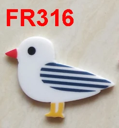 FR-316 50 шт. 40*28 мм мультфильм 8 цветов Чайка Flatback смолы бант для волос многоцветный птица плоское украшение из смолы для DIY украшения дома аксессуары - Цвет: FR-316