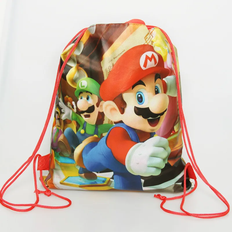 Mario 1 шт./лот детский душ лего украшение шнурок нетканый материал Человек-паук подарки сумки День рождения Рюкзак Детские сувениры - Цвет: Mario