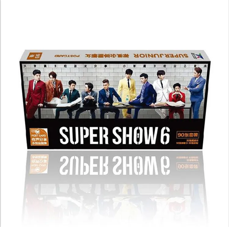 

kpop fashion Korea Latest official super junior 90 Collectible k-pop SJ Set concert super show6 album Lyrics LOMO postcard card