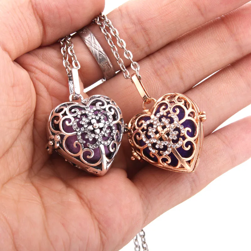 Классическое ожерелье с хрустальными цветами для ароматерапии женский кулон