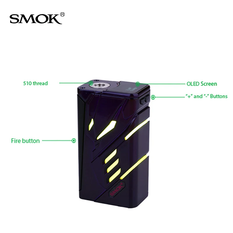 Оригинальный SMOK T PRIV мод 18650 батарея 220 Вт 9 цветов режимы настройки led вейп